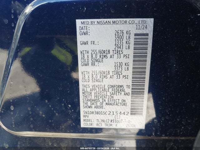 Nissan Pathfinder Sv 4wd 2025 5N1DR3BD1SC215442 Image 9