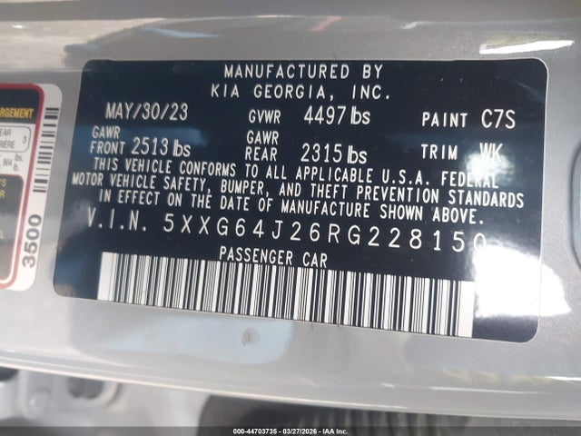 5XXG64J26RG228150 KIA K5 Gt-line