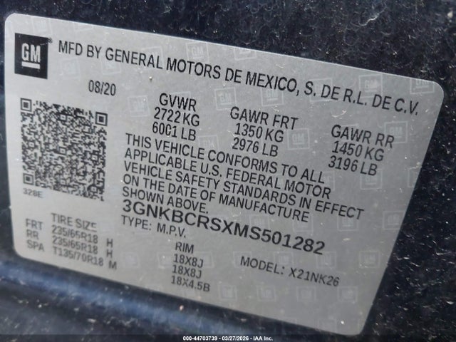 Продаж на аукціоні авто 2021 Chevrolet Blazer Fwd 2lt, vin: 3GNKBCRSXMS501282, номер лоту: 44703739