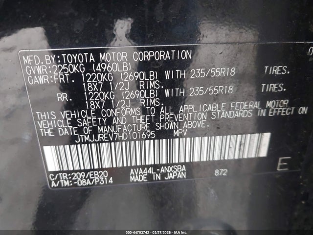 2017 TOYOTA RAV4 HYBRID JTMJJREV7HD101695 Photo 8