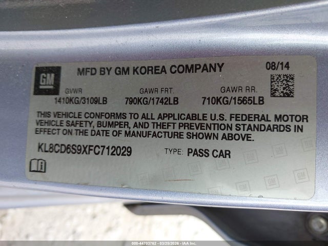 KL8CD6S9XFC712029 Chevrolet Spark 1lt Cvt