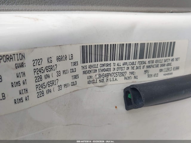 2007 JEEP GRAND CHEROKEE 1J8HS48PX7C572927 Photo 8