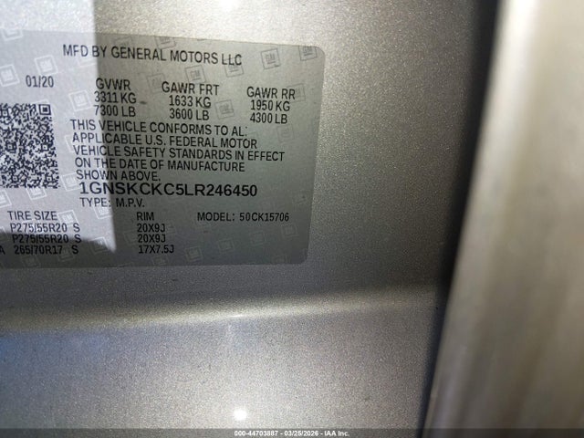 1GNSKCKC5LR246450 Chevrolet Tahoe 4wd Premier