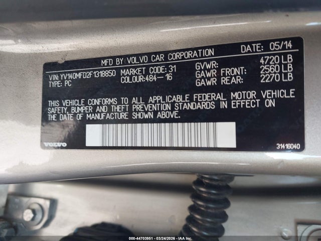 2015 VOLVO S60 YV140MFD2F1318850 Photo 8