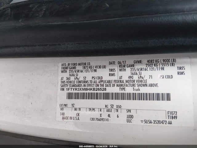 1FTYR3XM8HKB26528 Ford Transit-250