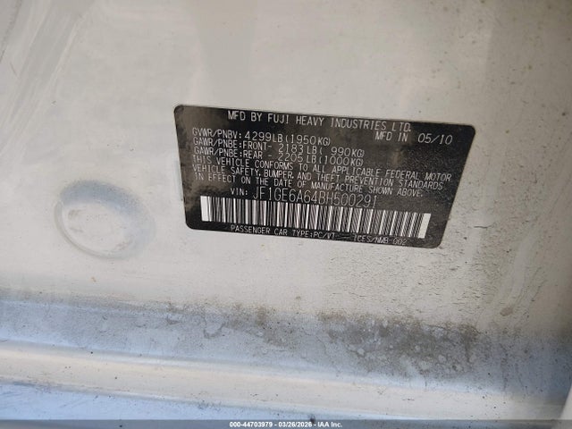 Продаж на аукціоні авто 2011 Subaru Impreza 2.5i, vin: JF1GE6A64BH500291, номер лоту: 44703979
