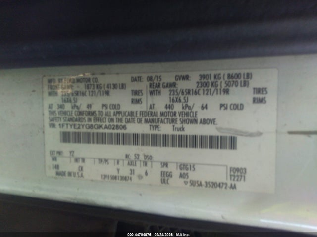 1FTYE2YG8GKA02806 Ford Transit-150