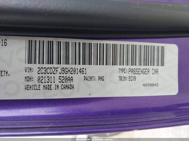 2016 DODGE CHALLENGER 2C3CDZFJ9GH201461 Photo 8