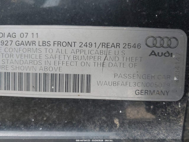 2012 AUDI A4 WAUBFAFL3CN005079 Photo 8