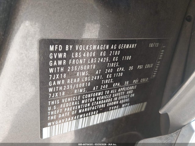 2014 VOLKSWAGEN TIGUAN WVGAV3AX4EW545962 Photo 8