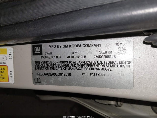 Chevrolet Spark Ls Manual 2016 KL8CA6SA0GC617516 Image 9