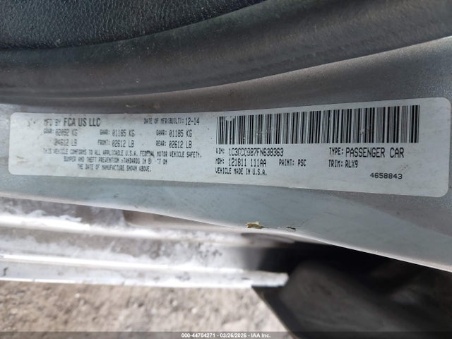 Продаж на аукціоні авто 2015 Chrysler 200 S, vin: 1C3CCCBB7FN638363, номер лоту: 44704271
