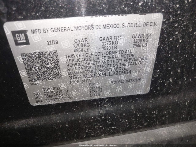 2020 Gmc Terrain Awd Denali მანქანა იყიდება აუქციონზე, vin: 3GKALXEX9LL220954, აუქციონის ნომერი: 44704273