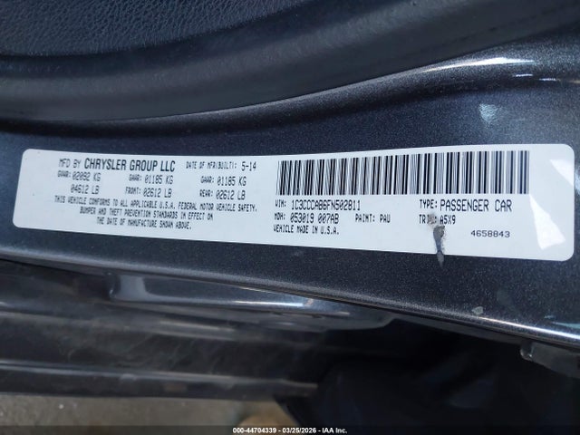 Aukcja sprzedaży 2015 Chrysler 200 Limited, vin: 1C3CCCAB6FN502811, numer aukcji: 44704339