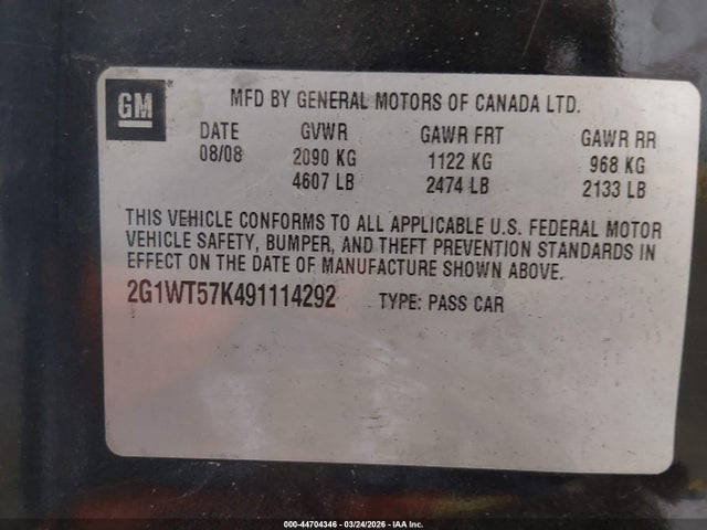 2009 CHEVROLET IMPALA 2G1WT57K491114292 Photo 8