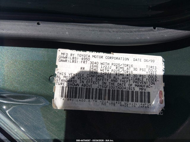 Продаж на аукціоні авто 1999 Lexus Rx 300, vin: JT6GF10U7X0041815, номер лоту: 44704387