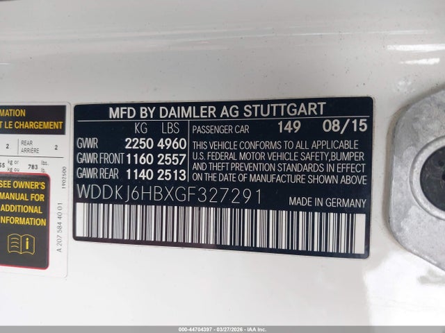 Продажа на аукционе авто 2016 Mercedes-benz E 400 4matic, vin: WDDKJ6HBXGF327291, номер лота: 44704397