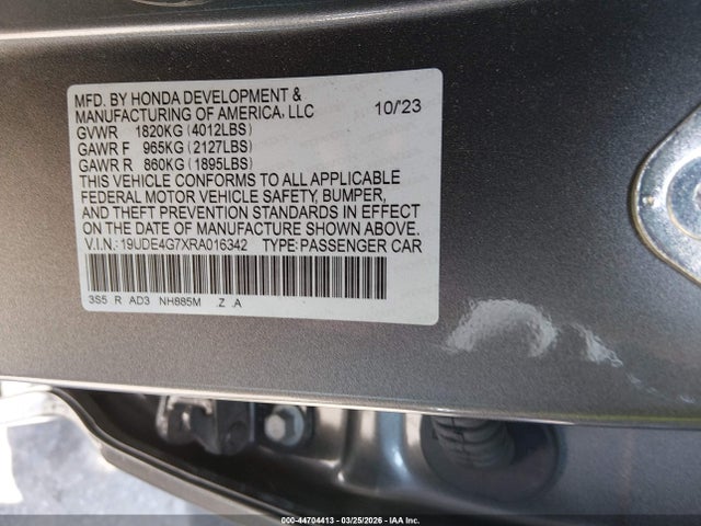 Продаж на аукціоні авто 2024 Acura Integra A-spec Technology, vin: 19UDE4G7XRA016342, номер лоту: 44704413