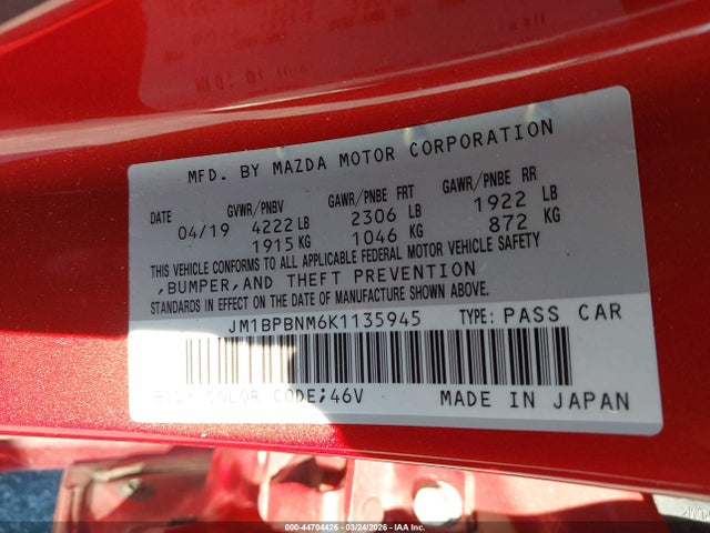 2019 MAZDA MAZDA3 JM1BPBNM6K1135945 Photo 8