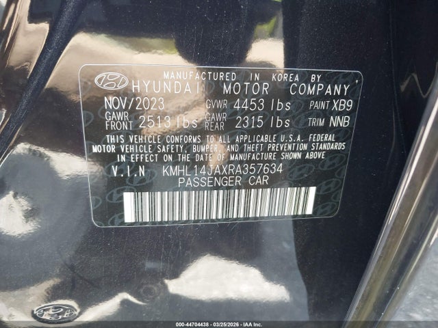 Aukcja sprzedaży 2024 Hyundai Sonata Sel, vin: KMHL14JAXRA357634, numer aukcji: 44704438
