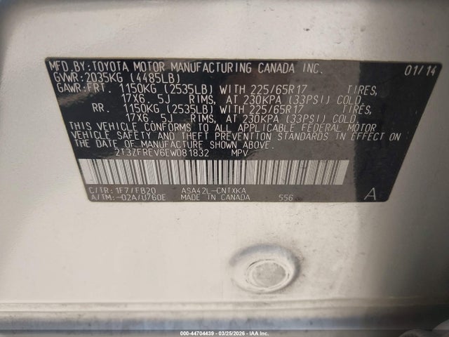 Toyota RAV4 LE 2014 2T3ZFREV6EW081832 Image 9
