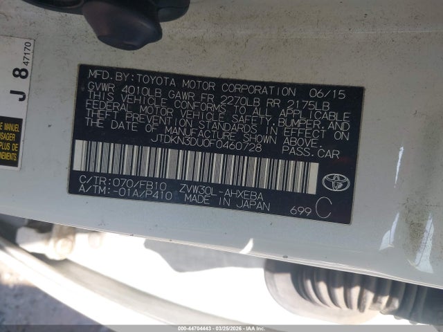 2015 TOYOTA PRIUS JTDKN3DU0F0460728 Photo 8