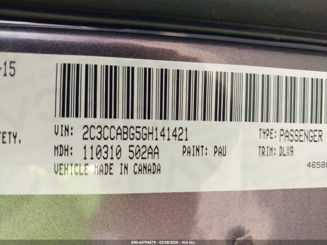 44704479 :رقم المزاد ، 2C3CCABG5GH141421 vin ، 2016 Chrysler 300 300s مزاد بيع
