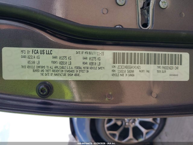 44704479 :رقم المزاد ، 2C3CCABG5GH141421 vin ، 2016 Chrysler 300 300s مزاد بيع