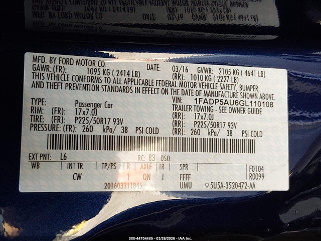 Ford C-max Hybrid Se 2016 1FADP5AU6GL110108 Image 9