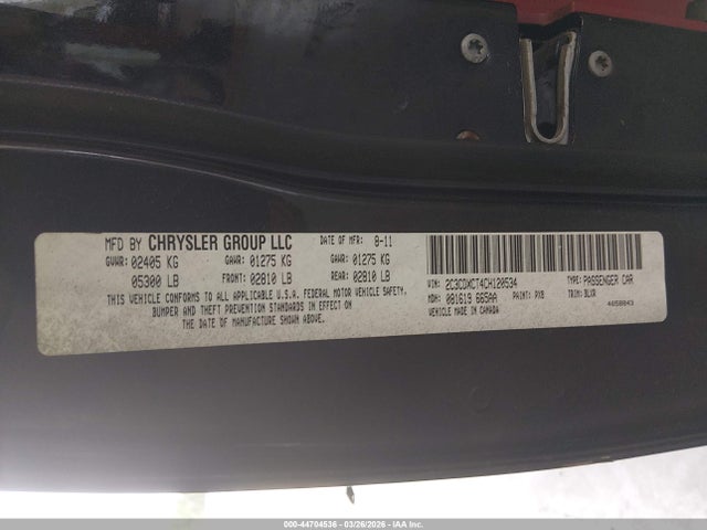 Продажа на аукционе авто 2012 Dodge Charger R/t, vin: 2C3CDXCT4CH120534, номер лота: 44704536