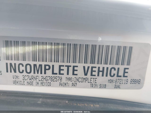 Продажа на аукционе авто 2017 Ram 5500 Chassis Tradesman/slt/laramie, vin: 3C7WRNFL2HG782570, номер лота: 44704570