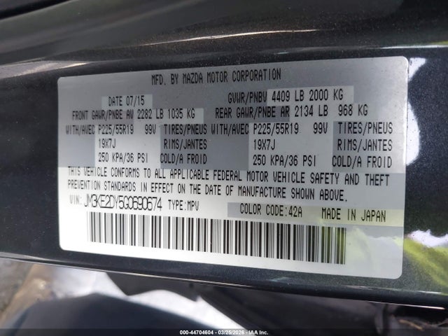 JM3KE2DY5G0690674 Mazda Cx-5 Grand Touring