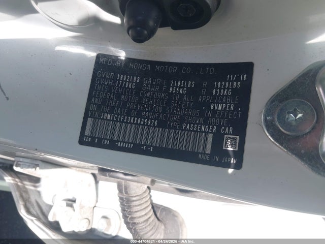 Honda CIVIC EX 2019 JHMFC1F33KX006926 Image 9