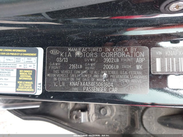 KIA FORTE EX 2014 KNAFX4A84E5061604 Image 9