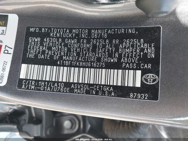 4T1BF1FK8HU616275 Toyota CAMRY XLE