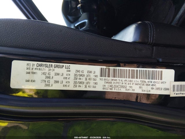 Dodge DURANGO LIMITED 2014 1C4RDJDGXEC599262 Image 9