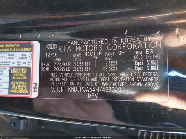 KIA SOUL + 2017 KNDJP3A54H7463029 Image 9