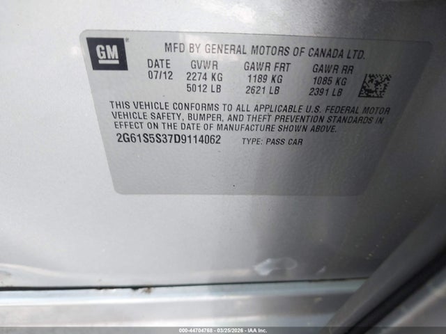 2013 CADILLAC XTS 2G61S5S37D9114062 Photo 8