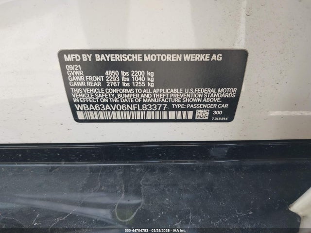 2022 BMW 430I GRAN COUPE WBA63AV06NFL83377 Photo 8