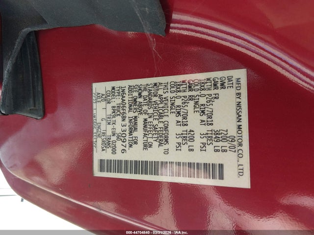 2008 NISSAN TITAN 1N6AA06F68N330976 Photo 8