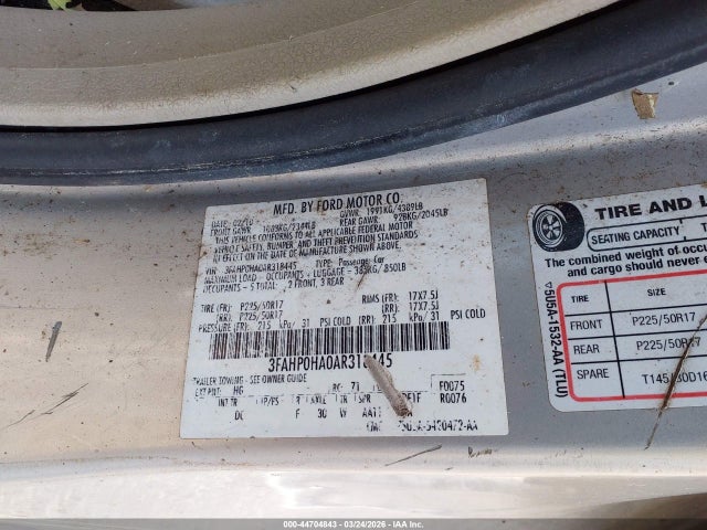 2010 FORD FUSION 3FAHP0HA0AR318445 Photo 8