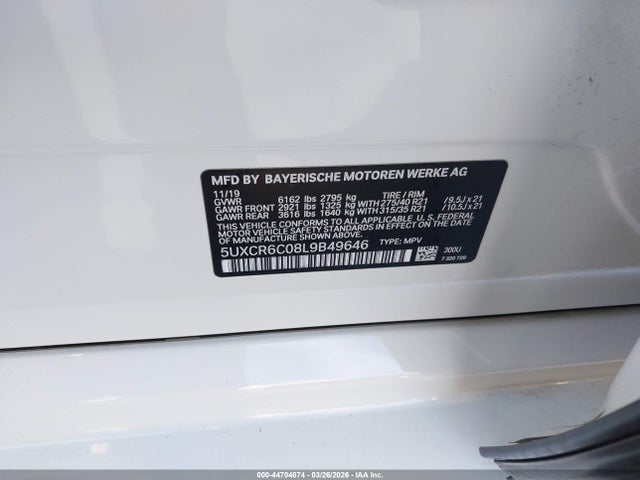 5UXCR6C08L9B49646 BMW X5 Xdrive40i