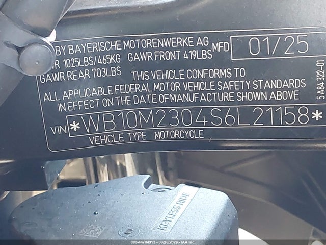 Продажа на аукционе авто 2025 Bmw R 1300 Gs, vin: WB10M2304S6L21158, номер лота: 44704913