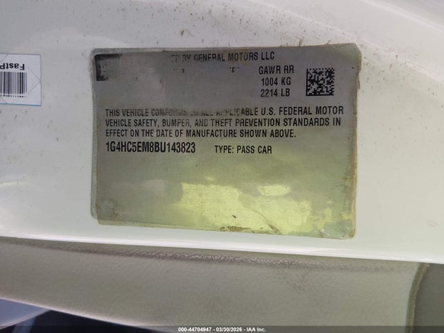 Aukcja sprzedaży 2011 Buick Lucerne Cxl, vin: 1G4HC5EM8BU143823, numer aukcji: 44704947