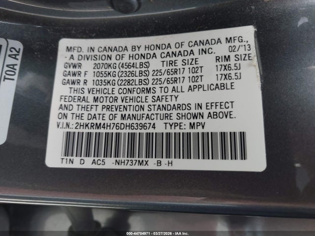 2013 HONDA CR-V 2HKRM4H76DH639674 Photo 8