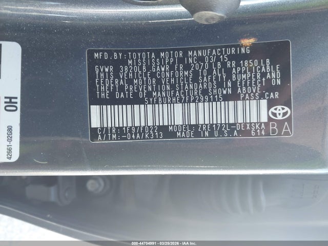 Toyota Corolla S Plus 2015 5YFBURHE7FP299115 Image 9
