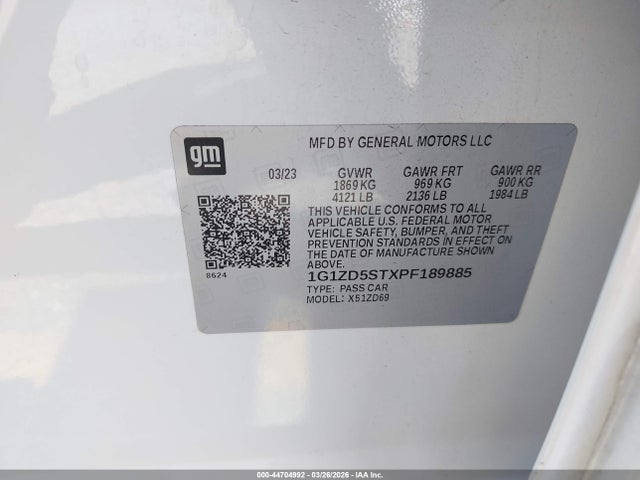 1G1ZD5STXPF189885 Chevrolet Malibu Fwd 1lt