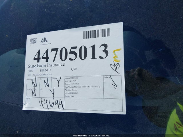 Auction sale of the 2017 Infiniti Q50 3.0t Signature Edition, vin: JN1EV7AP2HM741320, lot number: 44705013