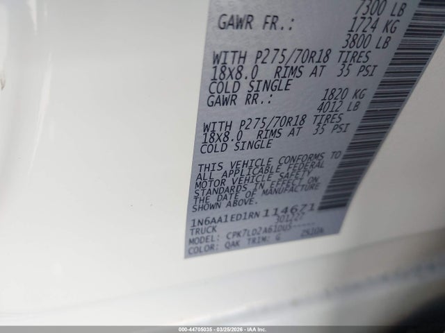 Nissan Titan Pro-4x 4x4 2024 1N6AA1ED1RN114671 Image 9
