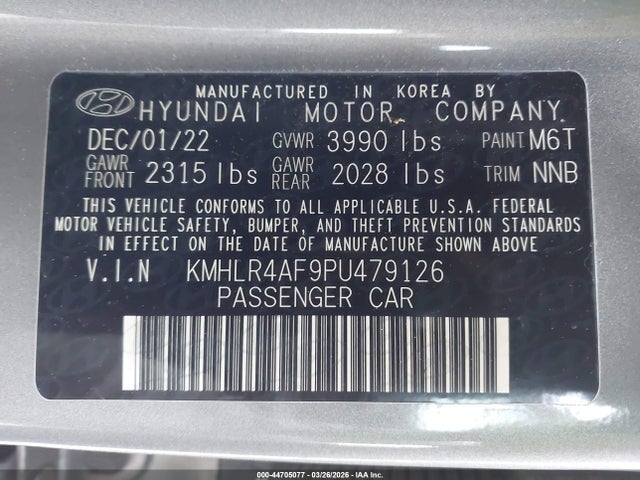 KMHLR4AF9PU479126 Hyundai Elantra N Line